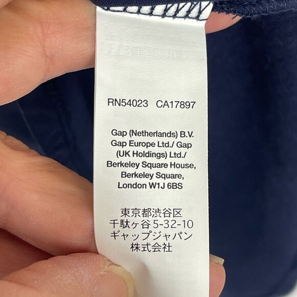 GAP NWT Navy Blue Mixed Media Sleeveless Top, hi/low hem, Small - Picture 8 of 11